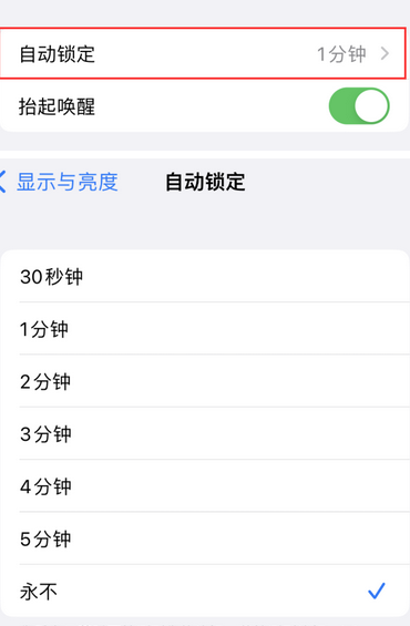 安泽苹果换屏维修分享无法调整iPhone自动锁屏的时间怎么办