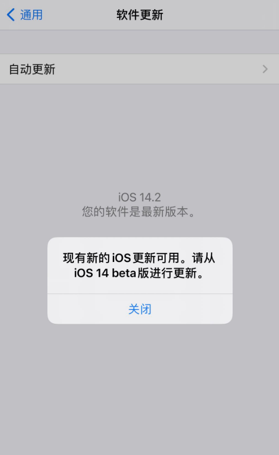 安泽苹果手机维修分享iOS 14.2 反复出现更新提示，需等待苹果修复 